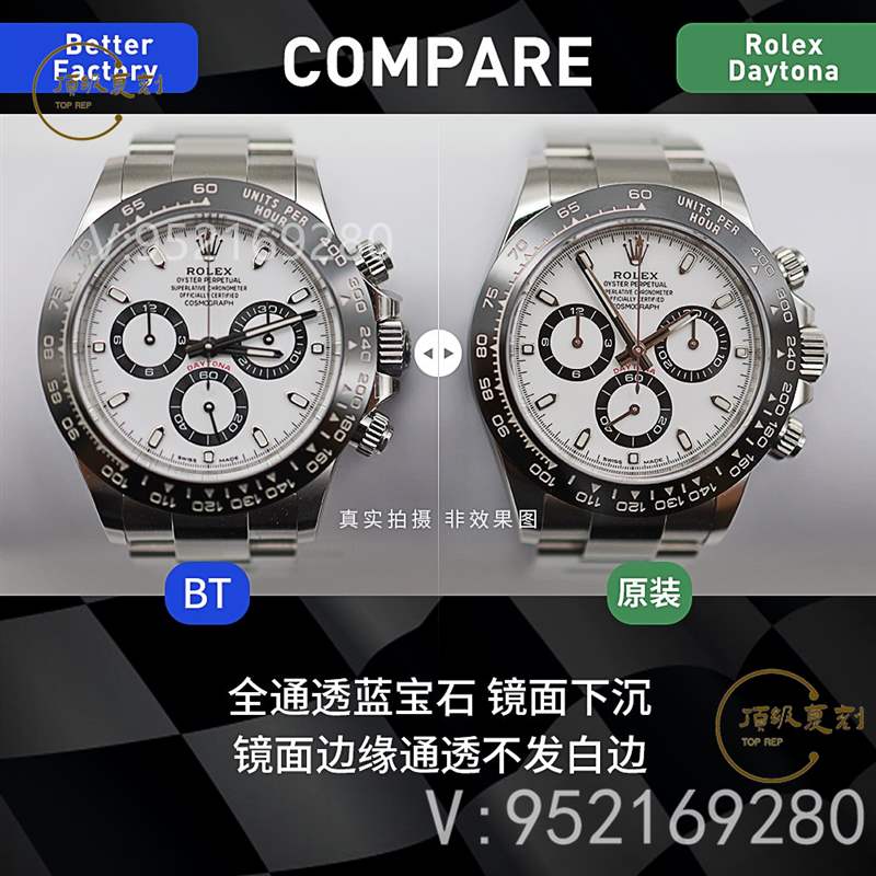 BT廠勞力士4130機(jī)芯迪通拿對比正品怎么樣,還值得買嗎-復(fù)刻表