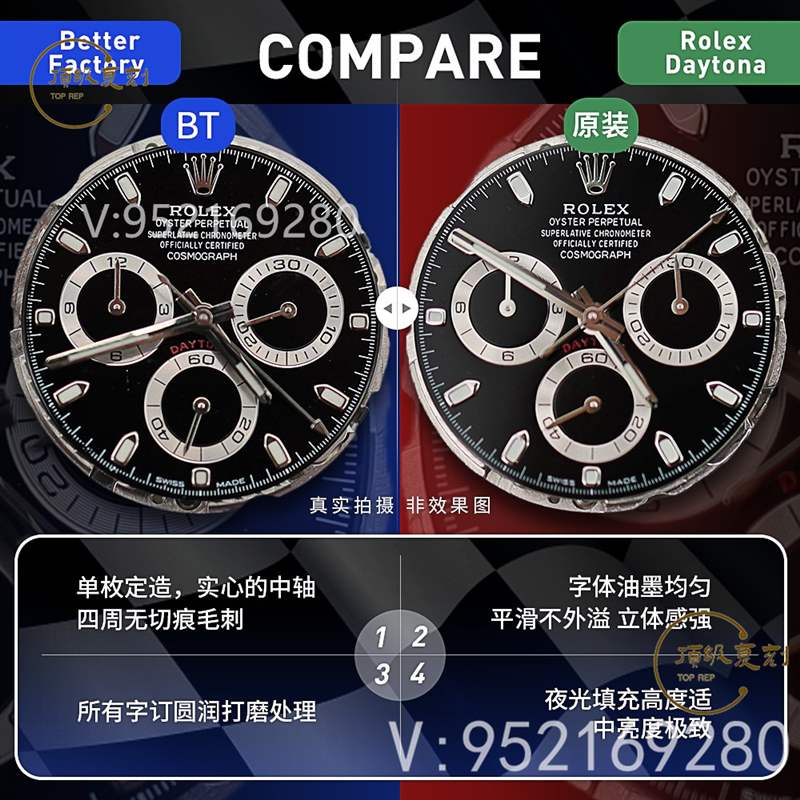 BT廠勞力士4130機(jī)芯迪通拿對比正品怎么樣,還值得買嗎-復(fù)刻表