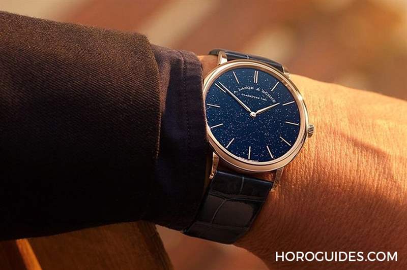 耀眼星夜｜朗格Saxonia Thin砂金石玻璃18K玫瑰金新色-復(fù)刻表