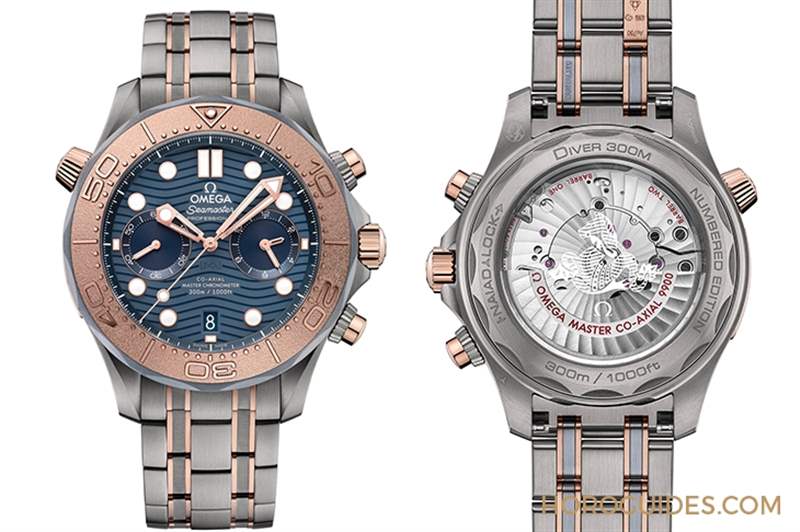 三種材質(zhì)精湛融合！歐米茄大師天文臺海馬潛水300米計時碼表-復刻表