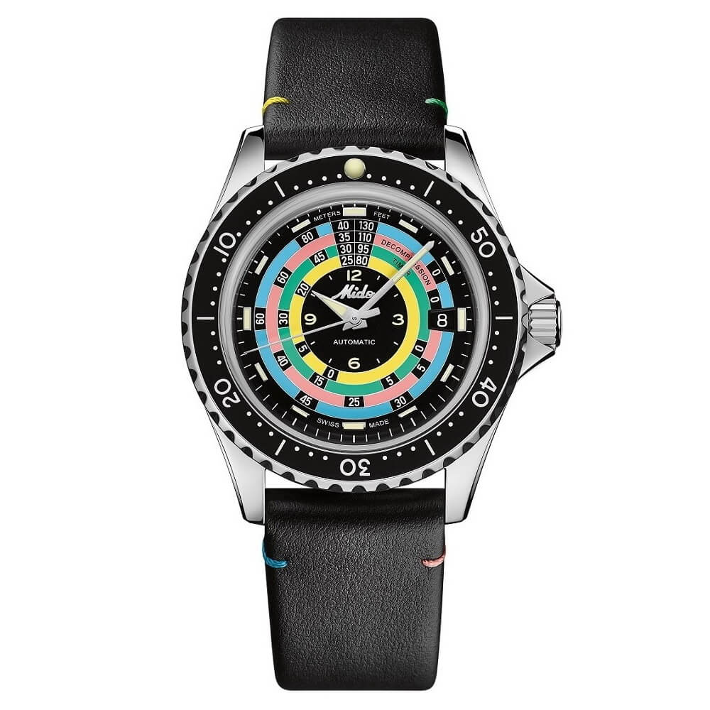 Mido海洋之星減壓計時器1961「夢幻彩色圈」-復(fù)刻表