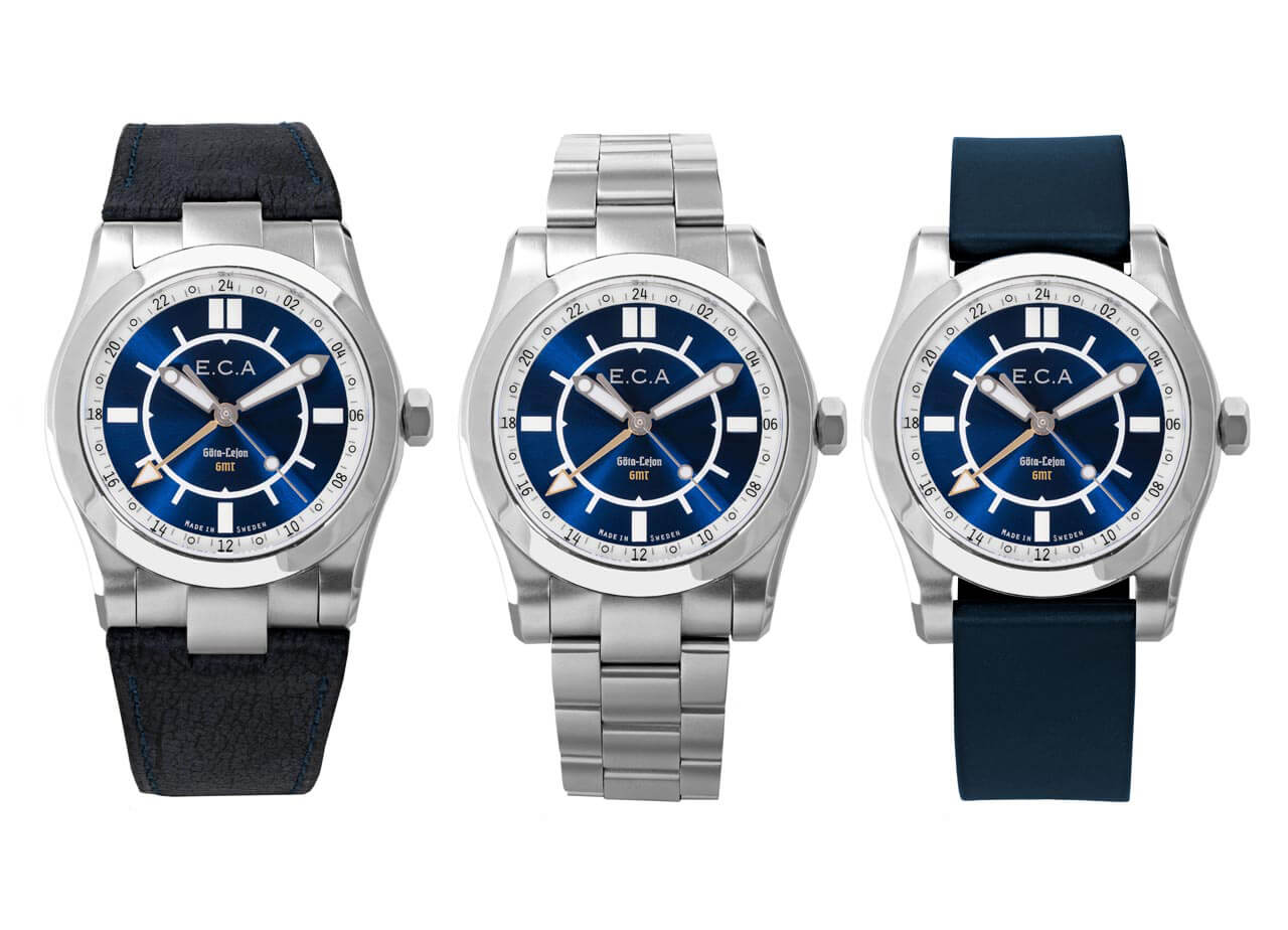 瑞典制表商ECAndersson小眾品牌藍(lán)面GMT手表-復(fù)刻表