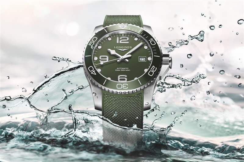 浪琴表 HydroConquest橄欖綠色表盤(pán)手表L3.785.4.06.6-復(fù)刻表