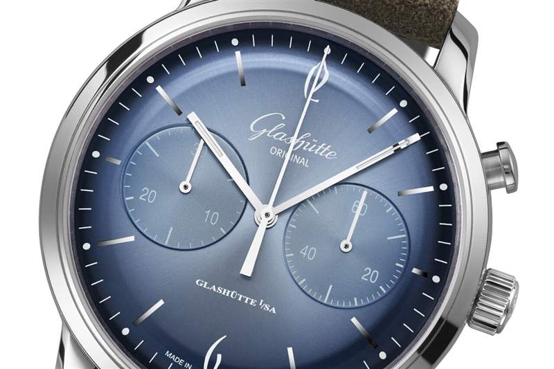 格拉蘇蒂原創Sixties Glacier藍色放射紋盤面腕表-復刻表