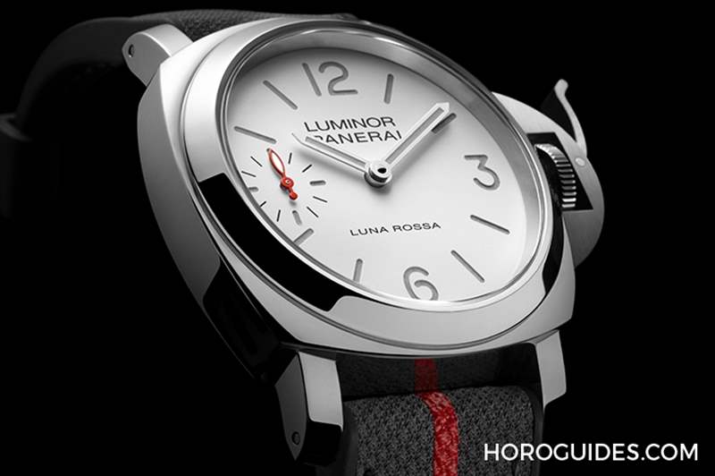 消光白表盤、紅色小秒針，純凈又搶眼｜Panerai Luminor Luna Rossa腕表PAM01342-復刻表