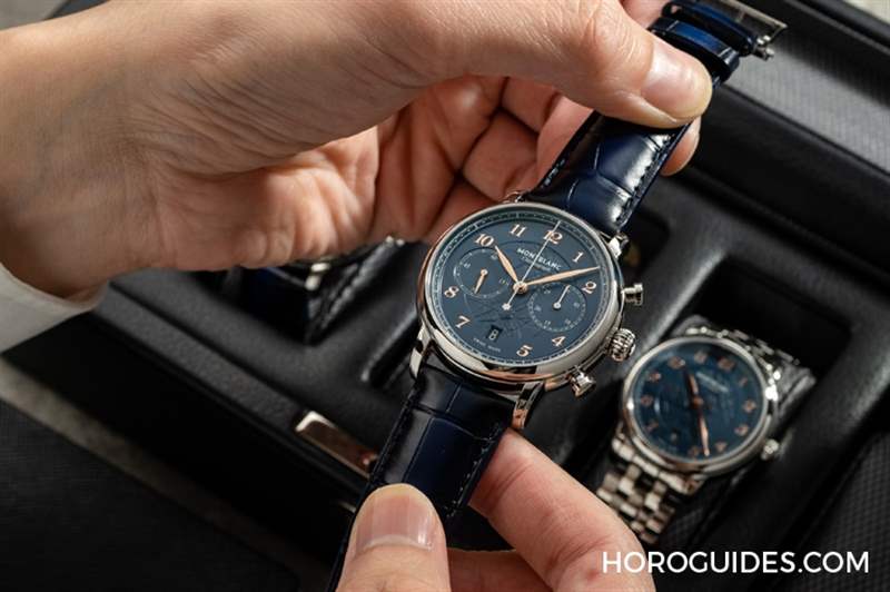 冰川紋藍(lán)面，暮色下的白朗峰頂印象｜Montblanc明星傳承系列限量新作-復(fù)刻表