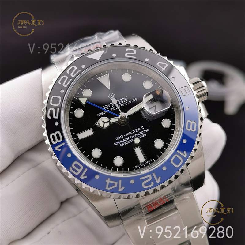 N廠勞力士格林尼治國(guó)米藍(lán)黑圈復(fù)刻表3186機(jī)芯做工評(píng)測(cè)-復(fù)刻表