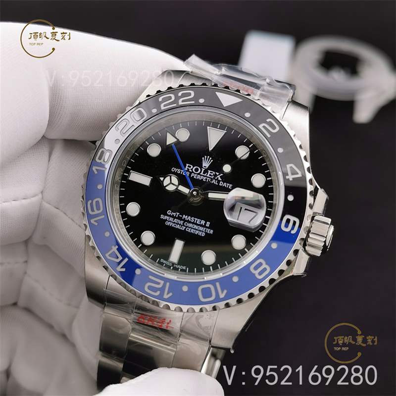 N廠勞力士格林尼治國(guó)米藍(lán)黑圈復(fù)刻表3186機(jī)芯做工評(píng)測(cè)-復(fù)刻表