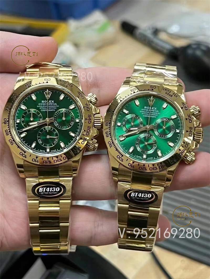 BT廠勞力士4130綠金迪通拿復刻表鍍金會掉色嗎-復刻表
