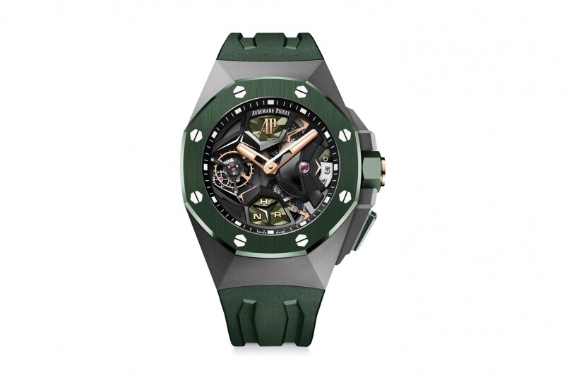 Audemars Piguet愛彼Royal Oak Concept Flying Tourbillon GMT｜極型綠陶瓷登場-復刻表