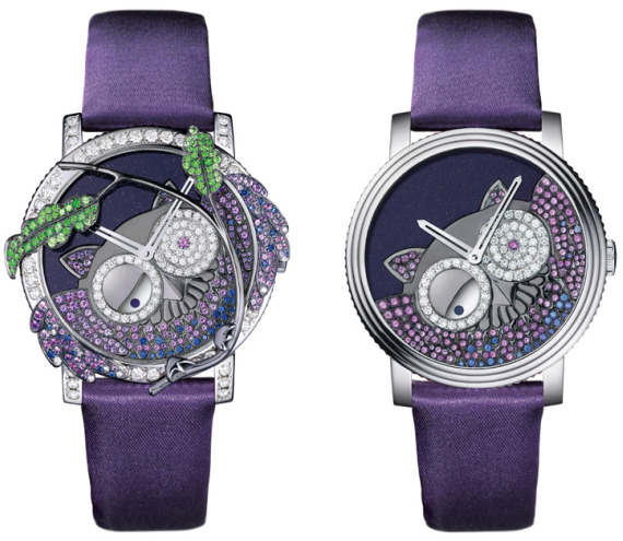 寶詩龍 Bestiary Ronde Seconde Folle 系列、變色龍、青蛙和貓頭鷹腕表-復刻表