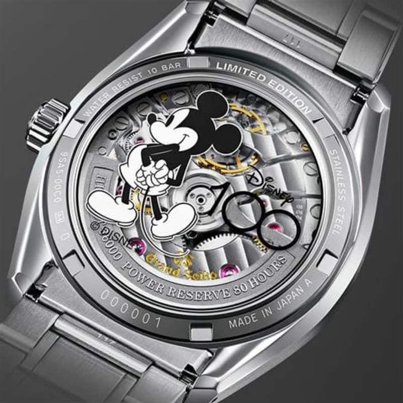 GRAND SEIKO迪士尼100周年紀(jì)念表透明底蓋印黑白米奇限量100只-復(fù)刻表