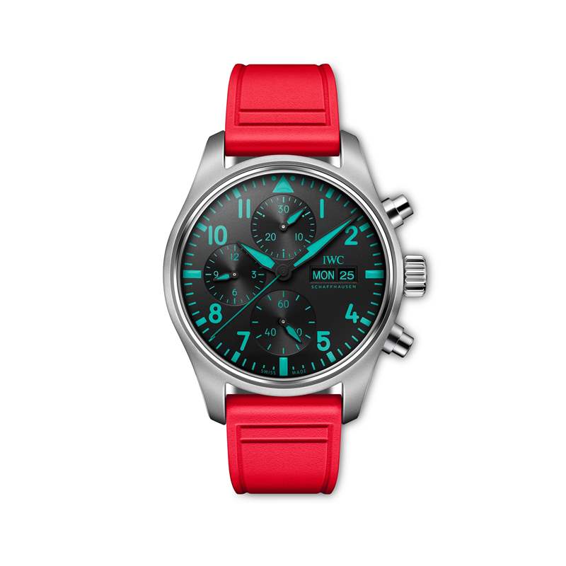 萬國推出Pilot’s Watch Chronograph 41 Mercedes-AMG Petronas Formula One Team Miami Pink計時碼表-復(fù)刻表