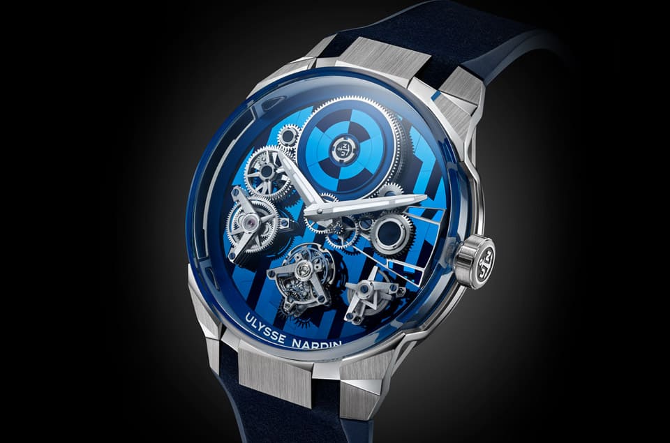 雅典表Blast陀飛輪面盤融入矽質(zhì)細(xì)工鑲嵌連表背也都用矽片裝飾-復(fù)刻表