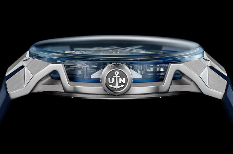 雅典表Blast陀飛輪面盤融入矽質(zhì)細(xì)工鑲嵌連表背也都用矽片裝飾-復(fù)刻表