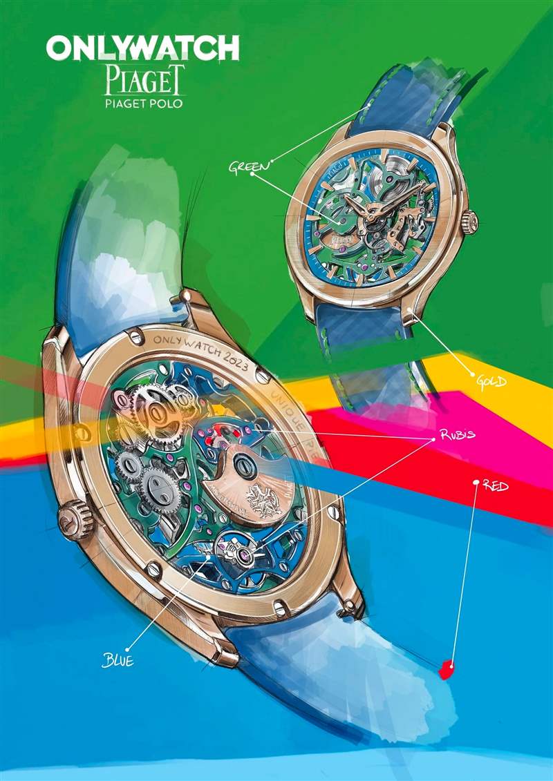 Piaget推出Polo Skeleton Arty超薄鏤空腕表：彩色機芯-復(fù)刻表