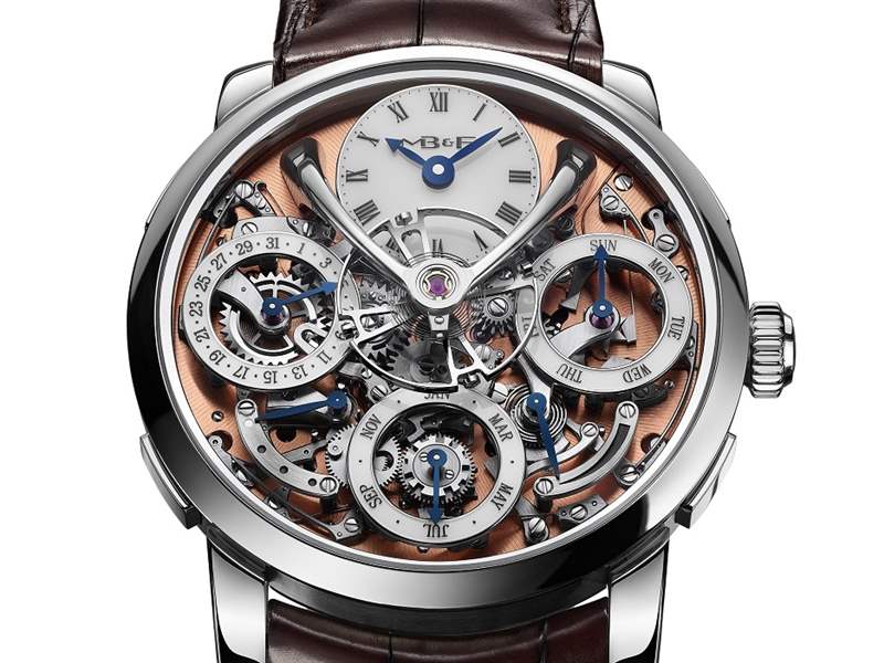 MB&F推出Legacy Machine Perpetual Stainless Steel鮭魚色表盤萬年歷腕表-復刻表