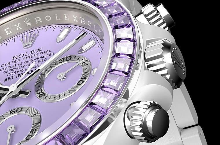 「彩色藍(lán)寶石5連發(fā)」勞力士Daytona白陶瓷五種寶石表圈一字排開超夢幻-復(fù)刻表