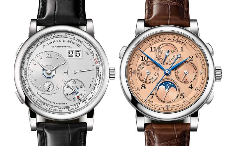 『新表』A. Lange & S?hne朗格推出鉑金表殼Lange 1世界時腕表和玫瑰金盤1815萬年歷雙追針計時碼表-復(fù)刻表