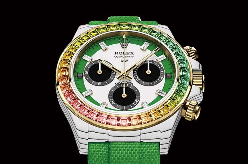 狂野綠色控的Daytona” 別出心裁寶石圈營造另類奢華風格-復刻表