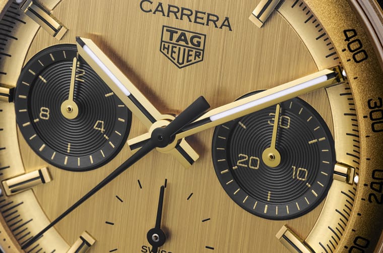 從冠軍車手獎品獲得啟發泰格豪雅再造現代Carrera黃金計時碼表-復刻表