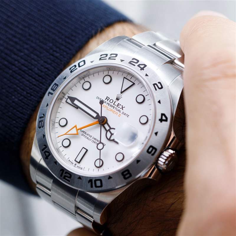 ROLEX Explorer II手表最新行情勞力士探二黑、白面溢價(jià)相差4%-復(fù)刻表