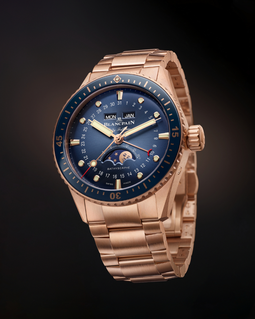 暖金光芒全面綻放|Fifty Fathoms Bathyscaphe首推紅金鏈帶版-復(fù)刻表